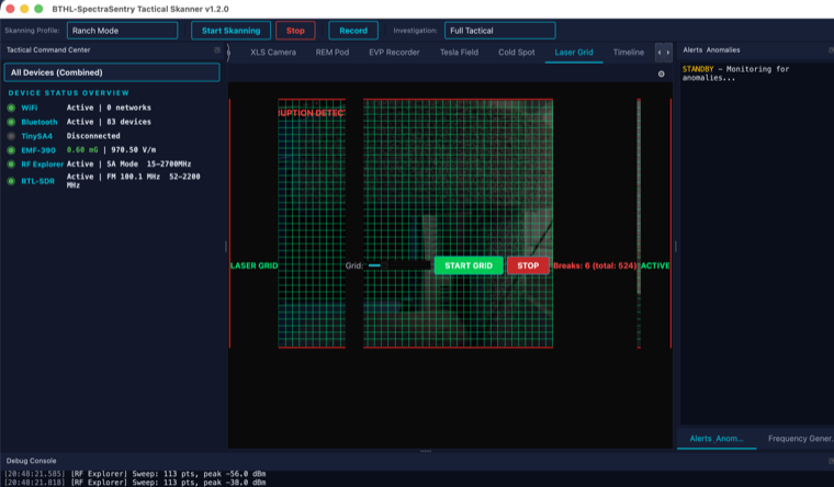 Laser-grid disruption detection