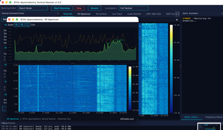 Detached multi-monitor spectrum window